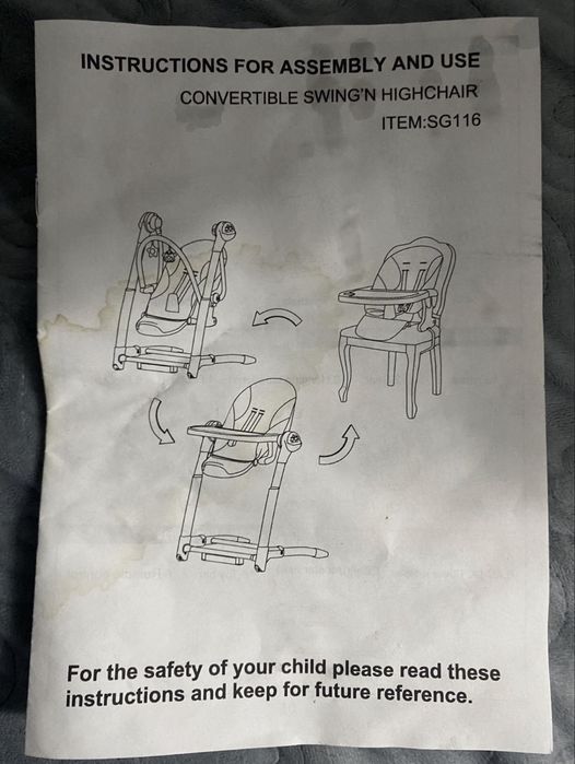 Три в одном стульчик, качелье, стол для ребенка