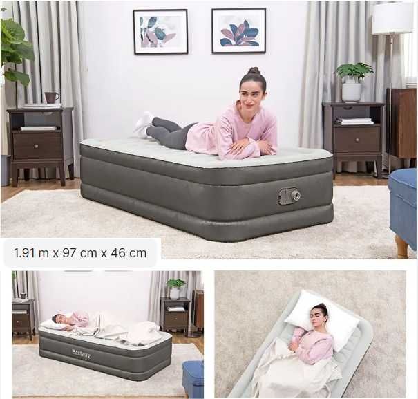 Кровать надувной-191х97х46 см. Доставка бесплатно