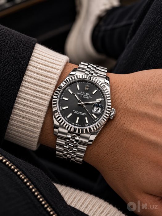 Rolex datejust — black dial watch