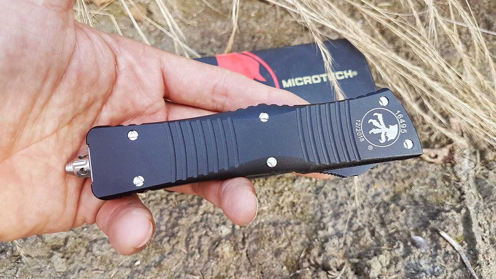 Briceag cutit Microtech Combat Trodoon HELLHOUND, vanatoare, automat