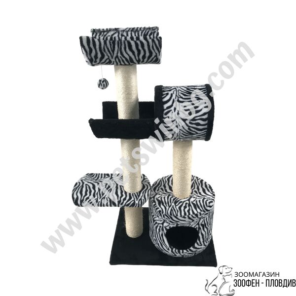 Катерушка/Драскало за Коте/Котка -49/36/98см- с Къщичка, Овал и Стойки