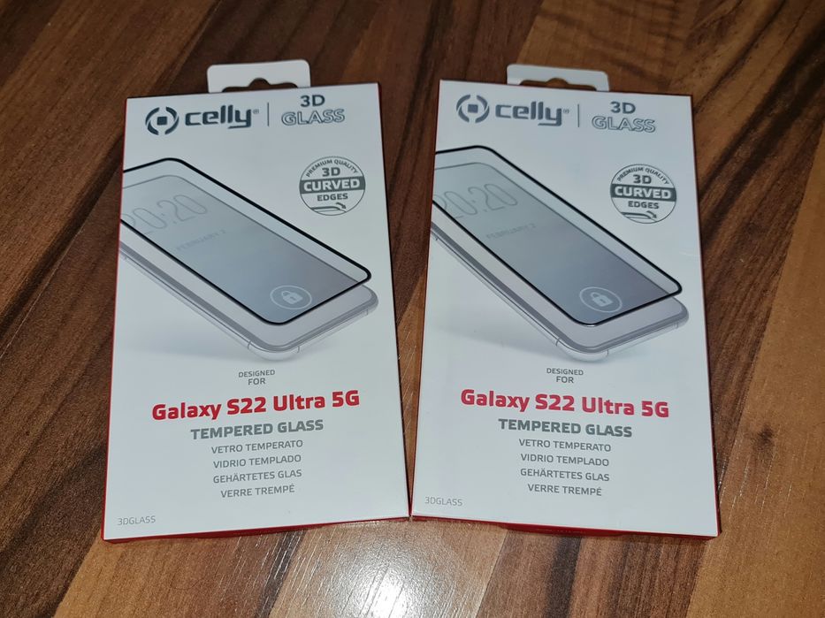 Folie sticla full cover originala Celly Samsung Galaxy S22 Ultra 5G