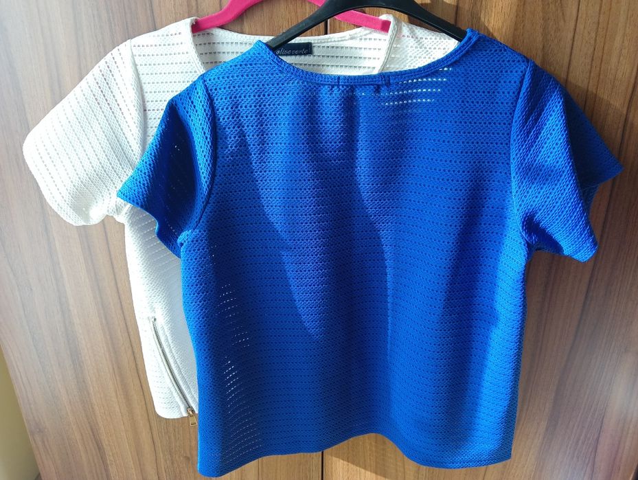 Bluze elegante alb/albastru