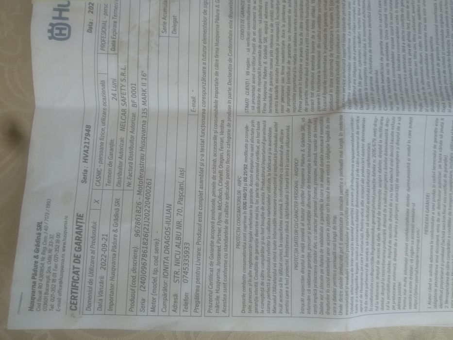 Motoferastrau/Drujba Husqvarna