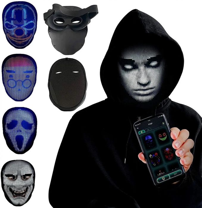 LED Маска Shining Mask — Программируемая (Bluetooth + Приложение)