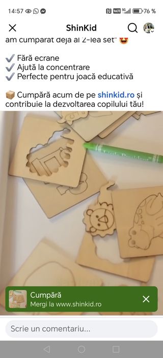 Șabloane din lemn pentru copii