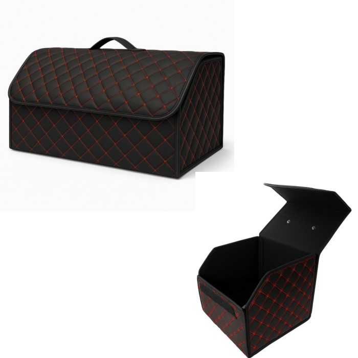 LUX кожен органайзер Automat, Сгъваем, Червен шев, Различни размери