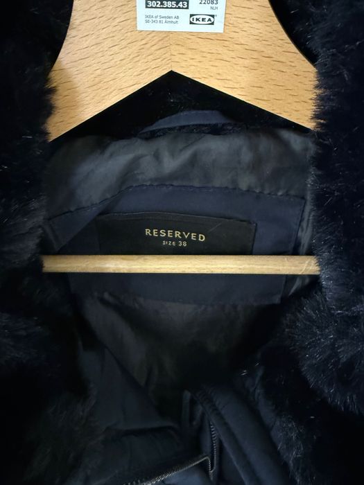 Дамско яке Reserved - зимно, тъмно синьо