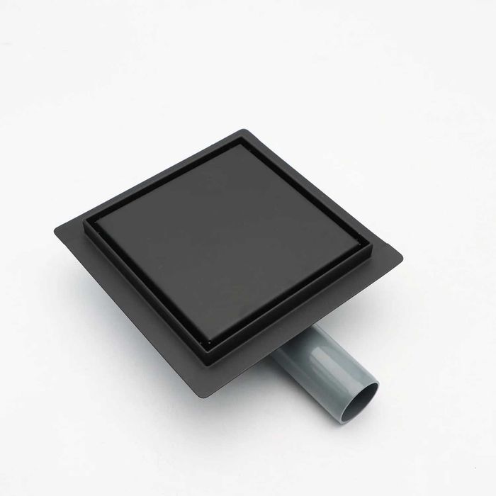 15см Квадратен подов сифон за плочка - черен / инокс / златен