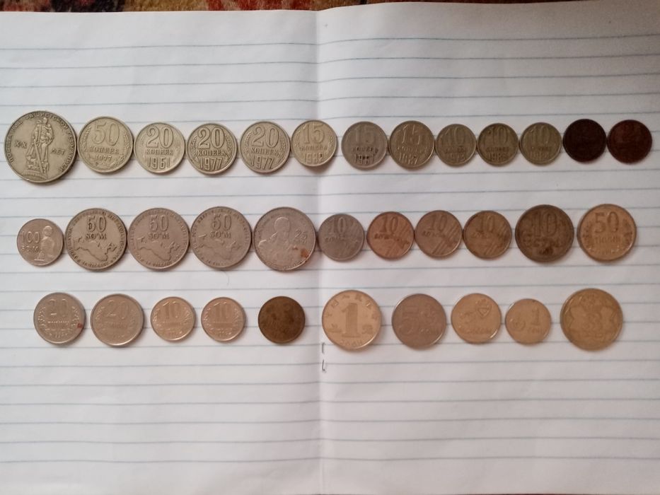 Продаются монеты евро. копейки. тийины