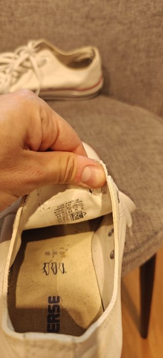 Converse EU44 - бял, плат, нисък профил