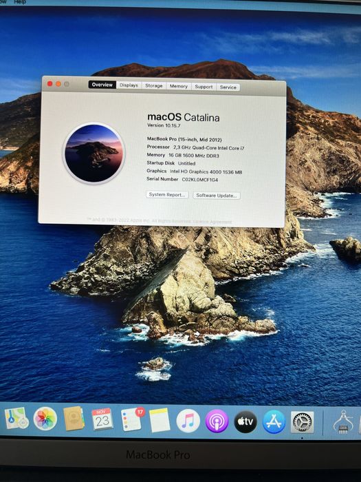 Macbook Pro 15' mid 2012 / i7 /16gb ram/ nvidia gt650m si intel / ssd