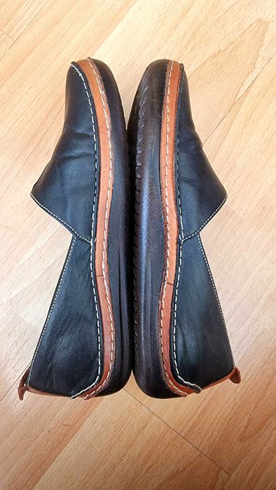 Кожени балеринки с бродерия "усмивка", 37 номер