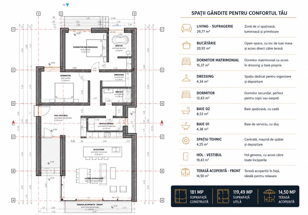 Teren 983 mp Botiz + autorizație construire casă modernă 181 mp