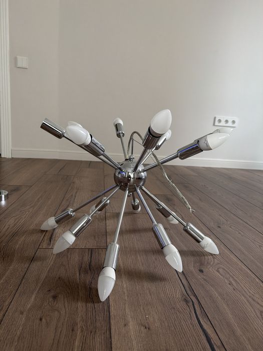 Люстра “Спутник” хром 12 ламп