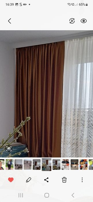 Draperie catifea și perdea  cu inserții aurii