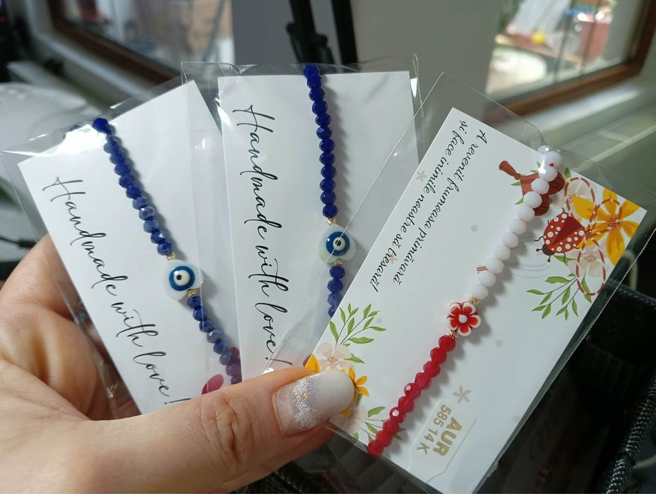 Martisoare cu bilute aur 14 k