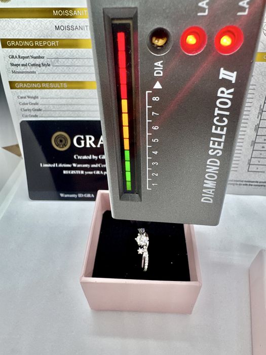 Сребърен пръстен с мойсанит (Диамант) 0.5 карата