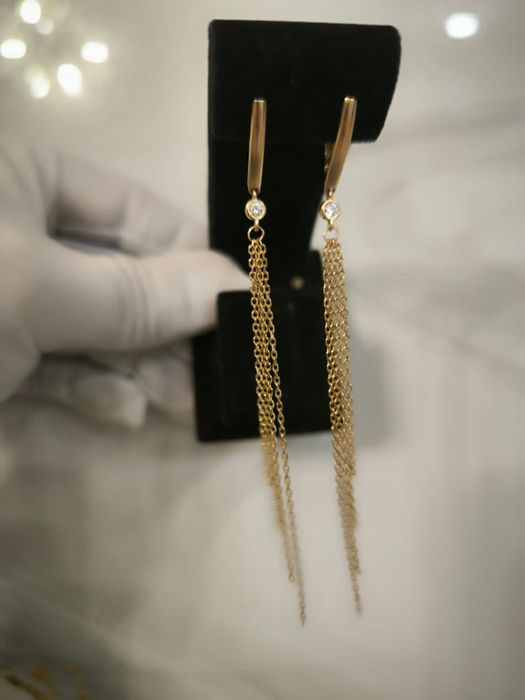 Золотые серьги - цепи
