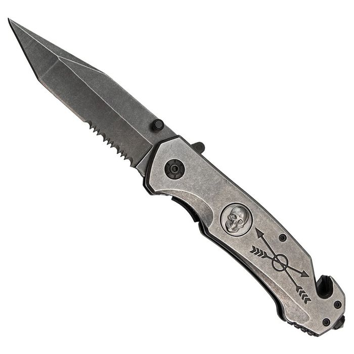 Briceag vanatoare full metalic Future Adventure, otel, 23 cm, argintiu