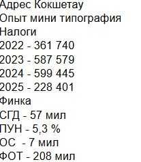 Продам ТОО с финустоичвостью адрес Кокшетау
