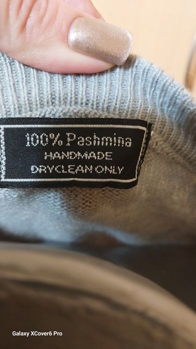 Мъжки пуловер 100% Pashmina." HANDMADE DRYCLEAN ONLY". Размер L