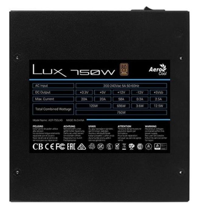 Vând sursa PC Aerocool LUX, 750w, 80+ Bronze