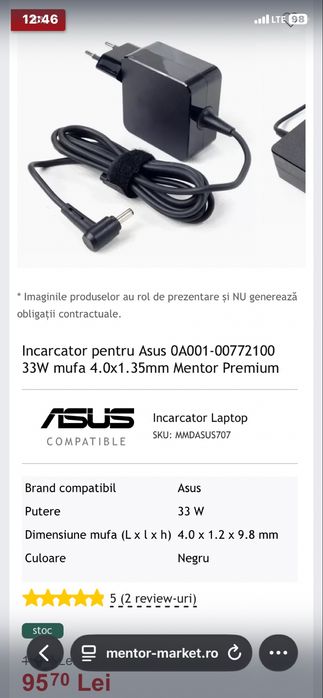 Leptop Asus, intr-o stare aprope impecabil