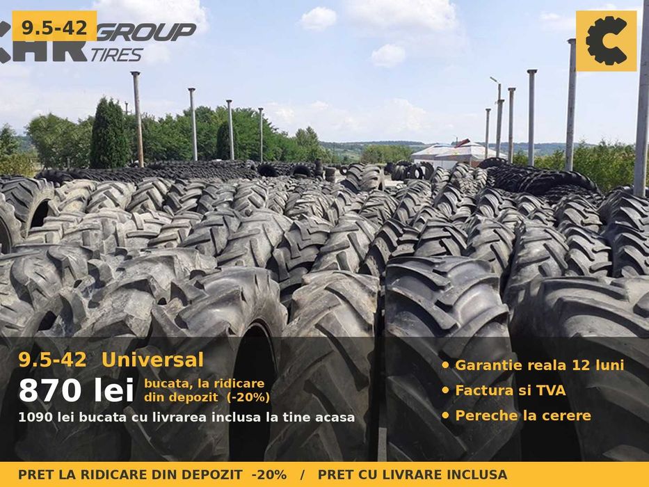 Cauciucuri 9.5-42 9.5R42 230/95R42 23095R42 Universal ANVELOPE Tractor Prasit Diagonale 6PR SH GARANTIE Factura TVA