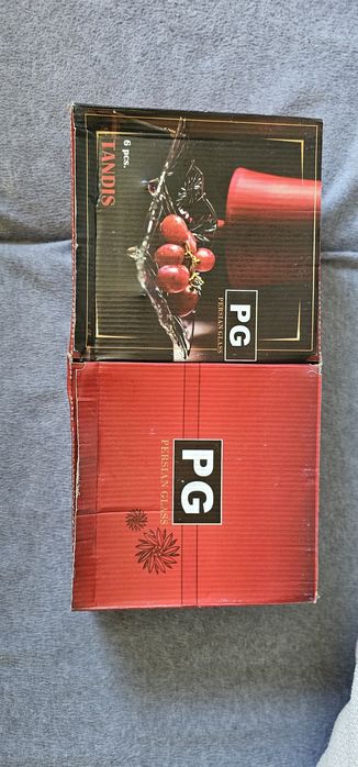 6 десертни чинии персийско стъкло