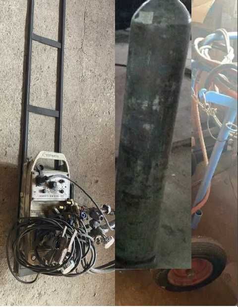 Aparat debitare tabla oxy gaz cu ghidaje ,carucior si tuburi oxigen