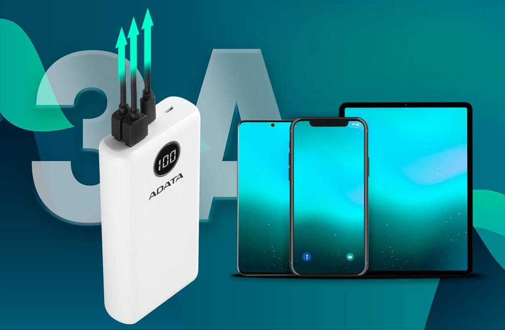 Външна батерия ADATA 20000mAh USB-C microUSB QC/PD 3.0