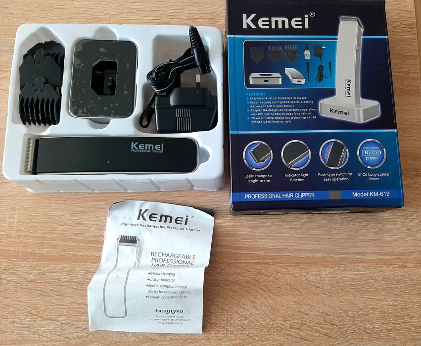 Професионална,безжична машинка за постригване KEMEI  KM619Коментар