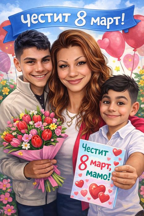 Карикатури по поръчка +подарък гравиран ключодържател