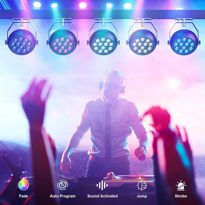 Set 2 Proiectoare LED Par cu Acumulator 2200mAh RGB Telecomanda Noi