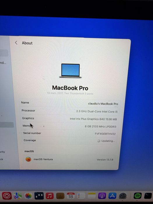 Macbook pro  13 inch 1 tb memorie