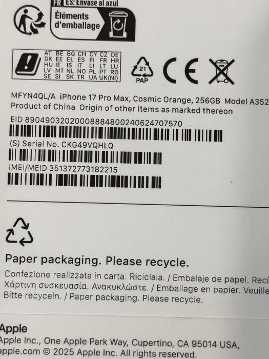 Vand sau Schimb Iphone 17 Pro Max Sigilat