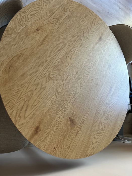 Кухненска маса, кръгла, цвят натурален дъб