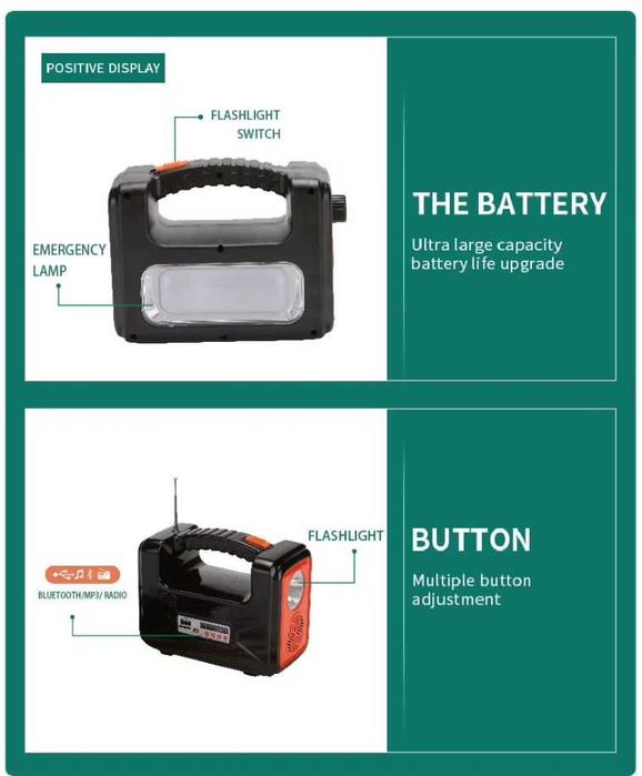 Мобилна соларна система с 4 крушки DAT AT-9011B