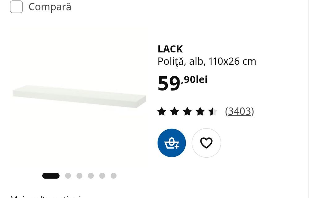 Polita IKEA Lack - 3 bucăți - nefolosite