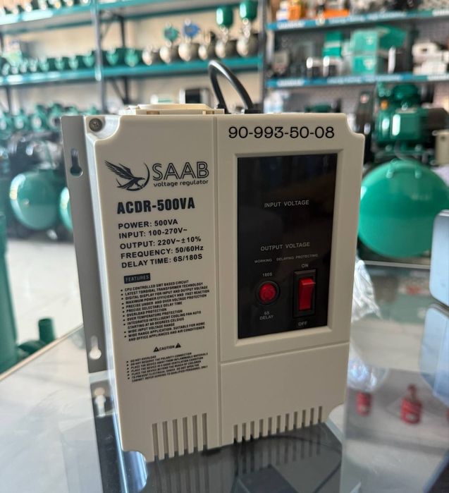 Saab кучланиш стабилизаторлари уй ва ишлаб чиқариш ускуналари учун ишо