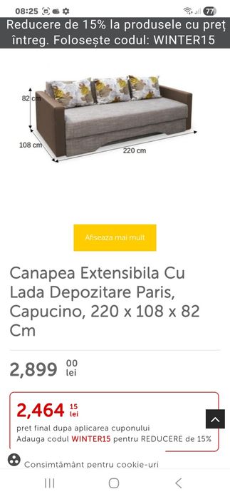 Canapea extensibila noua
