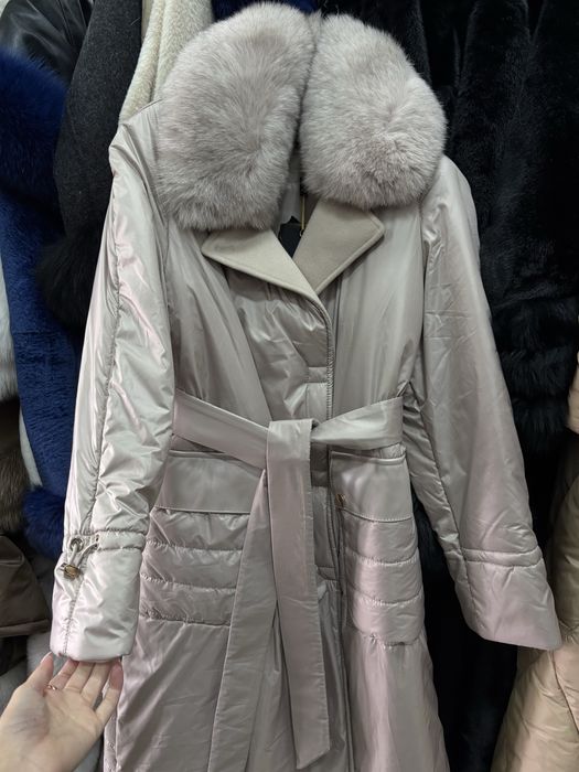 Шушляково яке якета с естествен косъм лисица