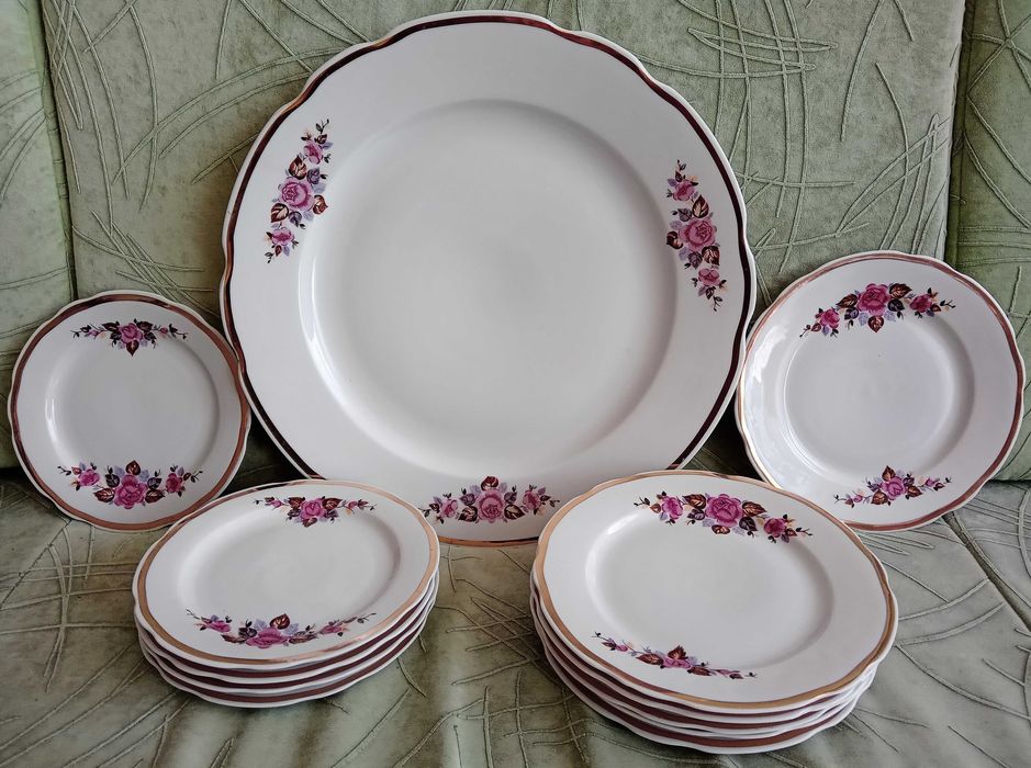 Порцеланов Руски Царски комплект 12части.Отличен.Дулево.