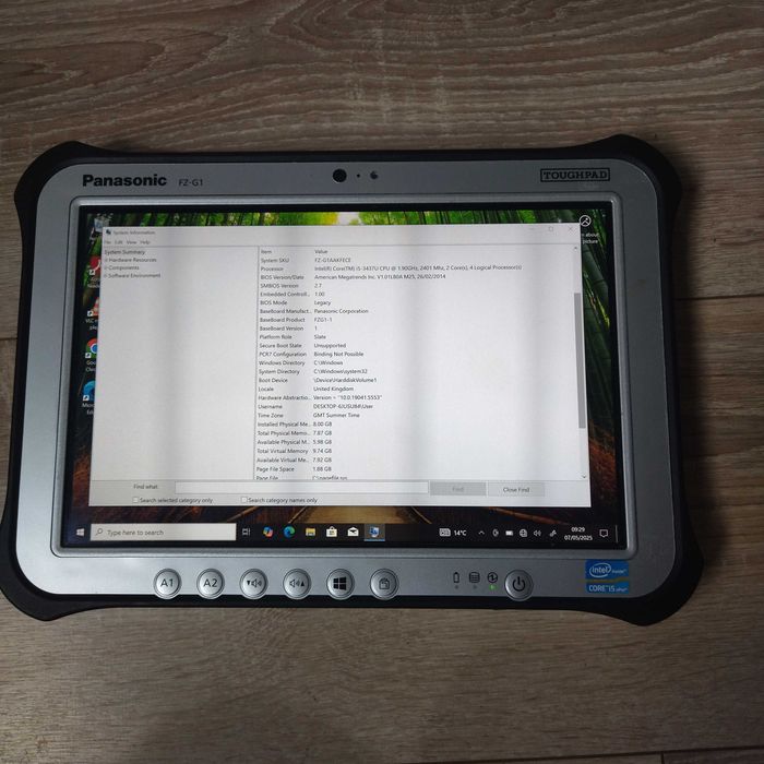 Panasonic 10.1" ToughPad FZ-G1 Win 10 pro tablet 8gb ram 256 ssd