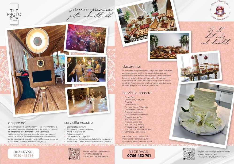 Cabina foto, Candy Bar, Artificii, Fum, Tort Shoturi, Photo Corner