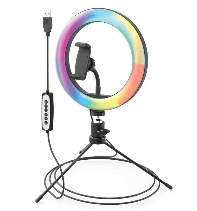 Video Blogging Kit Shooting Star RGB Rainbow Ring Light - nou