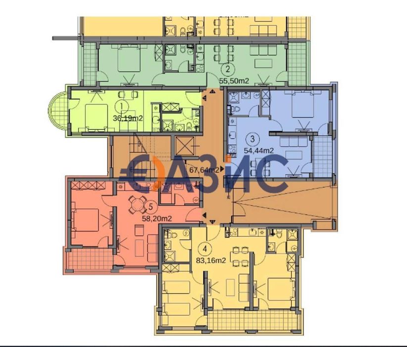 Продава се Едностаен апартамент в к.к. Слънчев бряг - 41 кв.м за 1683 €/кв.м - Снимка #8