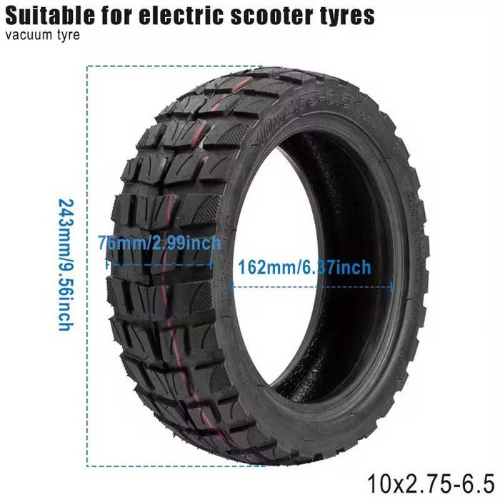 Cauciuc 10×2.75-6.5 tubeless offroard pentru Kukirin G2, G2 2025, G2 Master 2025, G3