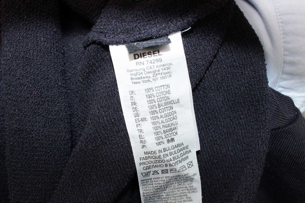 Diesel дамски черен суичър crop модел лого със звезди M